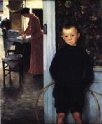 Paul Mathey Woman and Child in an Interior Sweden oil painting reproduction